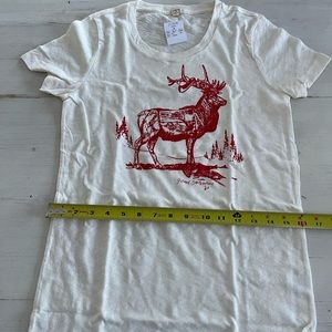 J crew holiday Christmas Xmas Womens shirt deer nwt new white small